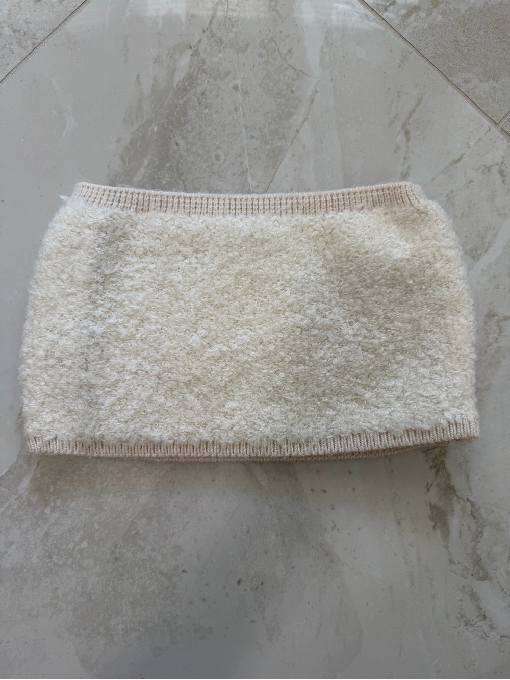Zara Cream Bouclé Tube Top